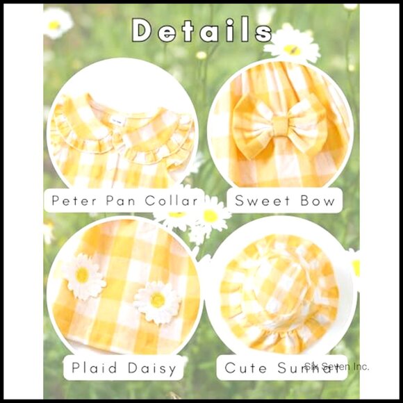 Toddler Girl Summer Dress Ruffle Sleeve Peter Pan Collar Casual Playwear Outfit - Picture 6 of 7